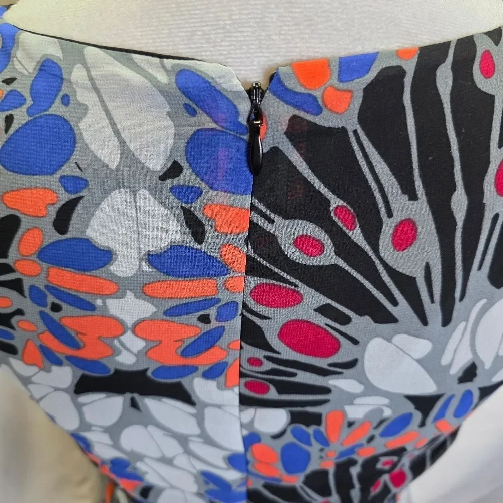 Banana Republic Sleeveless Abstract Print Sheath Dress Size 2